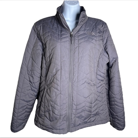 The Women's North Face Women's Large Lilac Chevron Quilt Full Zip Puffer Jacket - Picture 1 of 16